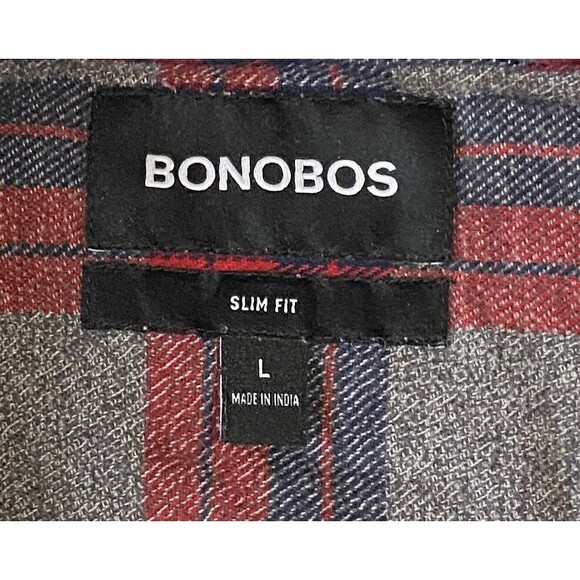 Bonobos Men's L Long Sleeve Slim Fit Plaid Multicolor Button Up Shirt - Picture 3 of 8